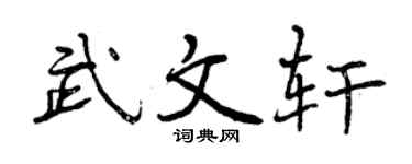 曾慶福武文軒行書個性簽名怎么寫