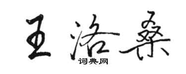 駱恆光王洛桑行書個性簽名怎么寫