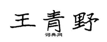 袁強王青野楷書個性簽名怎么寫