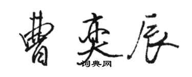 駱恆光曹奕辰行書個性簽名怎么寫