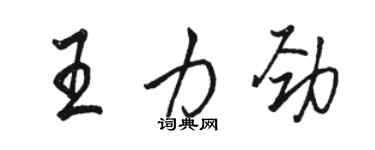 駱恆光王力勁行書個性簽名怎么寫