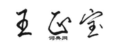 駱恆光王正寶行書個性簽名怎么寫
