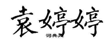 翁闓運袁婷婷楷書個性簽名怎么寫