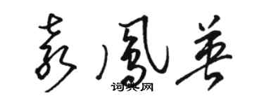 駱恆光袁鳳英草書個性簽名怎么寫