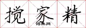 袁強攪家精楷書怎么寫