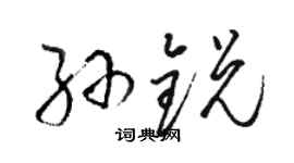 駱恆光孫銳草書個性簽名怎么寫