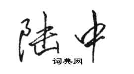 駱恆光陸中行書個性簽名怎么寫