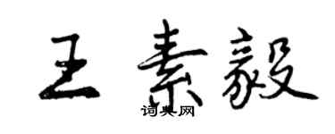 曾慶福王素毅行書個性簽名怎么寫