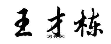 胡問遂王才棟行書個性簽名怎么寫