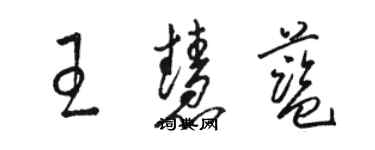 駱恆光王慧藍草書個性簽名怎么寫