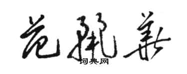 駱恆光范麗華草書個性簽名怎么寫