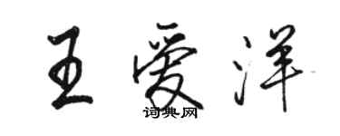 駱恆光王愛洋行書個性簽名怎么寫