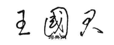 駱恆光王國君草書個性簽名怎么寫