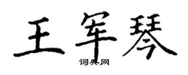 丁謙王軍琴楷書個性簽名怎么寫