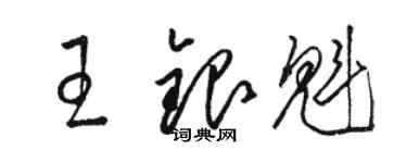 駱恆光王銀魁草書個性簽名怎么寫