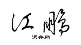 梁錦英江鵬草書個性簽名怎么寫