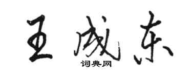 駱恆光王成東行書個性簽名怎么寫