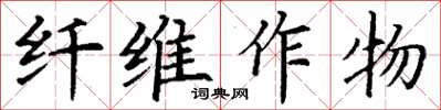 丁謙纖維作物楷書怎么寫