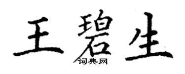 丁謙王碧生楷書個性簽名怎么寫