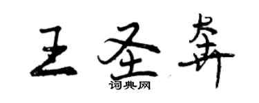 曾慶福王聖奔行書個性簽名怎么寫