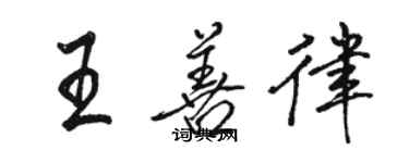 駱恆光王善律行書個性簽名怎么寫