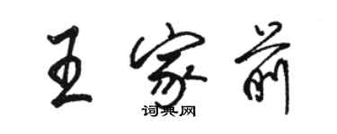 駱恆光王家前行書個性簽名怎么寫