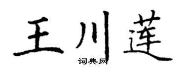 丁謙王川蓮楷書個性簽名怎么寫