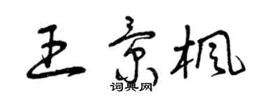 曾慶福王景楓草書個性簽名怎么寫