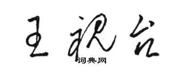 駱恆光王視台草書個性簽名怎么寫