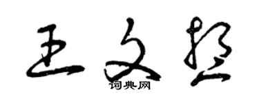 曾慶福王文想草書個性簽名怎么寫