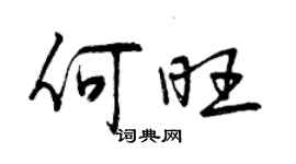 曾慶福何旺行書個性簽名怎么寫