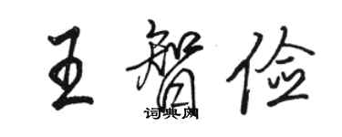 駱恆光王智儉行書個性簽名怎么寫