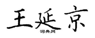 丁謙王延京楷書個性簽名怎么寫