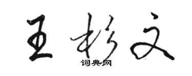 駱恆光王杉文行書個性簽名怎么寫