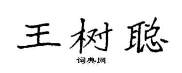 袁強王樹聰楷書個性簽名怎么寫