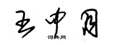 朱錫榮王中月草書個性簽名怎么寫