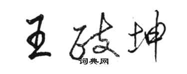 駱恆光王政坤行書個性簽名怎么寫