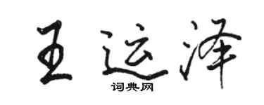 駱恆光王運澤行書個性簽名怎么寫