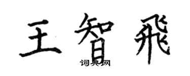 何伯昌王智飛楷書個性簽名怎么寫