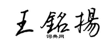 王正良王銘揚行書個性簽名怎么寫