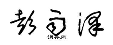 朱錫榮彭雨澤草書個性簽名怎么寫