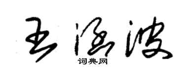 朱錫榮王涵波草書個性簽名怎么寫