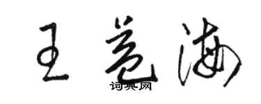 駱恆光王益海草書個性簽名怎么寫