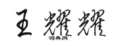 駱恆光王耀耀行書個性簽名怎么寫