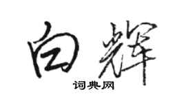 駱恆光白輝行書個性簽名怎么寫