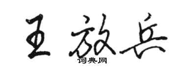 駱恆光王放兵行書個性簽名怎么寫