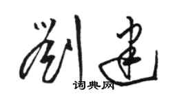 駱恆光劉建草書個性簽名怎么寫