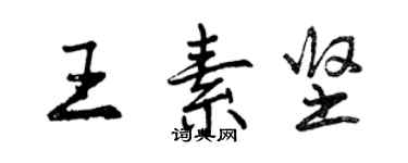 曾慶福王素堅行書個性簽名怎么寫