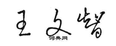 駱恆光王文智草書個性簽名怎么寫