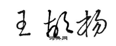 駱恆光王胡楊草書個性簽名怎么寫